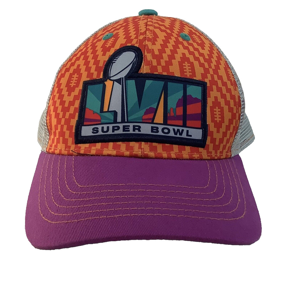 SUPER BOWL LVII Hat Cap Mens Orange Arizona NFL Mesh SnapBack Trucker